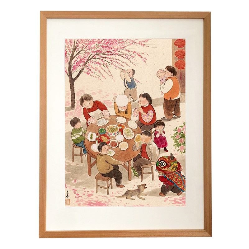 皇小小绘二十四节气《立春》一二B山现代装饰画客厅餐厅挂画电表