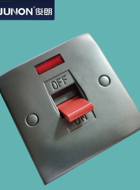 俊朗萤光灰色380V 30A带灯曲架开关L三相三火线大功率设备开关