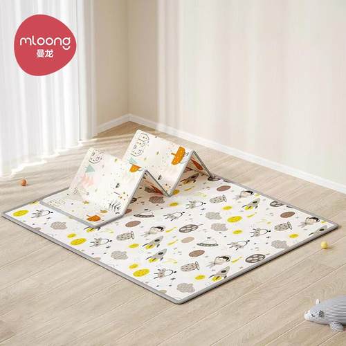 曼龙布面爬行垫可折叠宝宝儿童地垫XPE布艺爬爬垫加厚家用泡沫垫