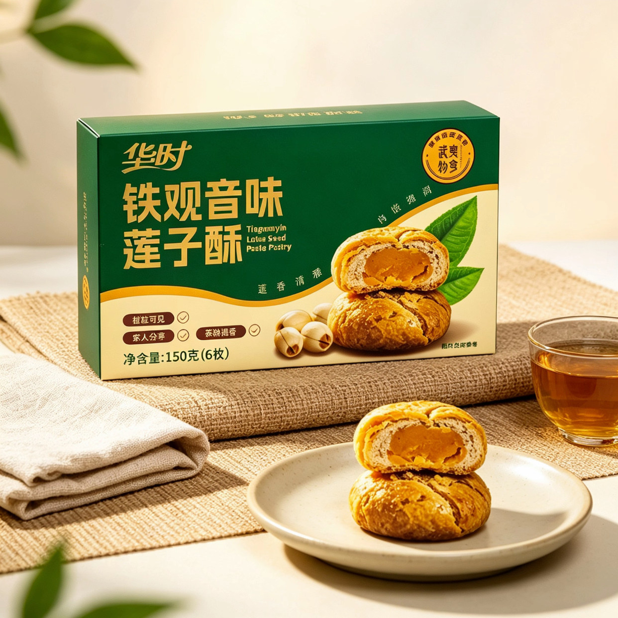 【华时】铁观音味莲子酥｜武夷山中式糕点/新中式糕点