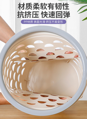 加厚大号灰色厕所废纸篓塑料带压圈白色垃圾篓办公室镂空垃圾桶