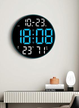 彩色氛围灯12寸大屏多功能时钟北欧简约客厅挂钟LED壁挂钟8011A