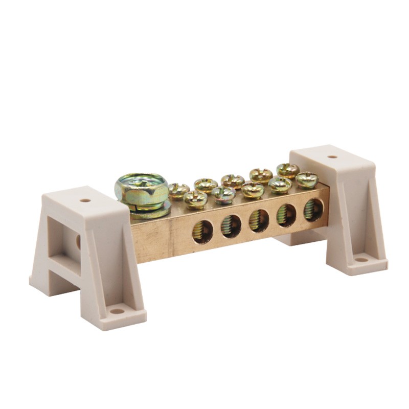 零地排接线端子12*18带底座双排零地排铜排H零线排端子6/8/10/12