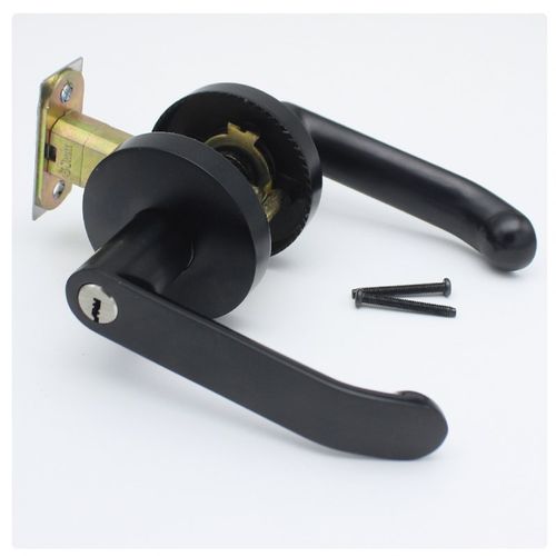 通用型三杆式球形锁黑色室内卧室门锁家用房间实木门锁门把手门锁