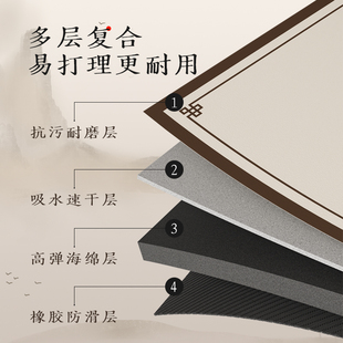 新中式圆形地毯高级感转椅垫子电脑椅地垫客厅书房卧室脚可擦洗垫