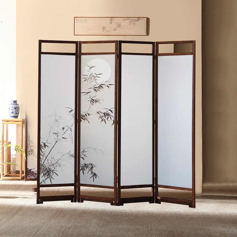 新中式客厅家居玄关可移动更衣间现代F酒店办公室折叠屏风隔断卧