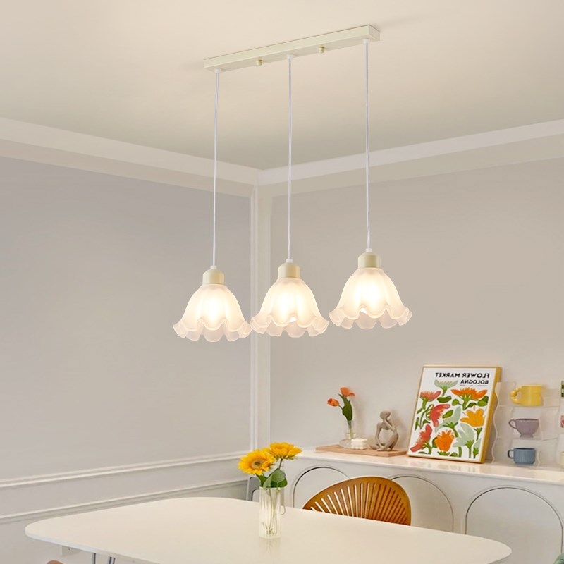 法式现代极简约奶油风吧台吊B灯餐厅餐桌饭厅创意灯具云朵吊