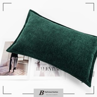 为你写的诗Wabi-Sabi双面深绿色雪绒布枕头斯堪的纳维亚垫子包房
