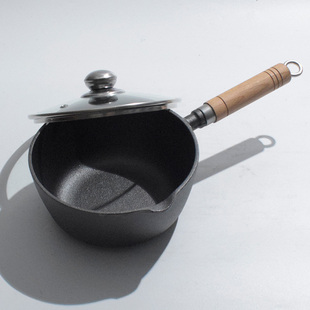 铸铁小奶厚宝宝辅食煮面热面泡牛奶锅家用加锅煮奶汤锅热油小炸锅