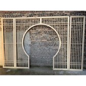 花格月洞门新中式 隔断实木博古架客厅背景屏风圆拱门仿古月亮门