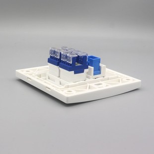 千兆网线光纤插座暗装86型双六类网络网口带双SC光纤宽带电脑面板