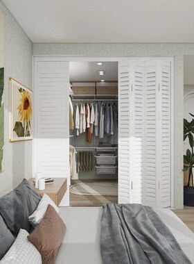 实木百叶窗定制椴木透气窗通风隔热活动百叶折叠门推拉门移门隔断