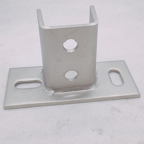 304不锈钢C型钢底座 光伏支架固定立柱地脚 不锈钢C型钢配件牛腿