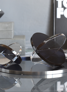 现代简约轻奢几何亚克力透明杨桃摆件样板间茶几客厅托盘软装饰品