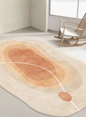 奶油风客厅地毯异形不规则卧x室床边毯家用绿色轻奢高级沙发茶几