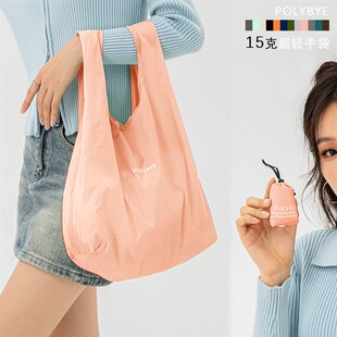 超轻薄迷你折叠便当包 易收纳环保过安检手袋 奢饰品包保护袋纯色