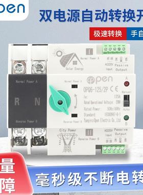 双电源自动转换开关2P3P4P125A两路ATS应急电源不断电切换开关