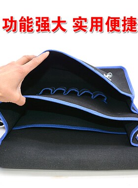 帆布工具包黑色多功能耐磨瓦工木工维修加大电工建筑加厚工具背包