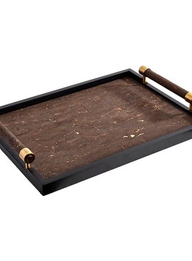 中式会所酒店炫目华彩布艺托盘收纳花器纸巾盒茶具装饰摆件