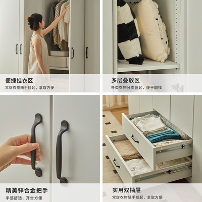 钢制衣柜家用卧室60cm深儿童收纳柜子简易组装Q小户型用大容量衣