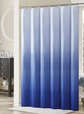 欧式典雅渐变色浴帘防水防霉加厚涤纶布浴室窗帘洗澡隔断帘桑托斯