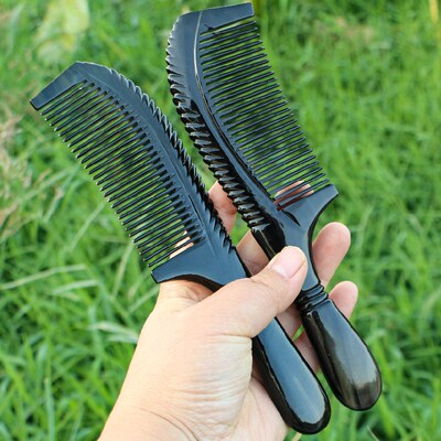 天然牛角梳子便携梳男女家用按摩梳防静电可刻字清洁头皮梳长20CM