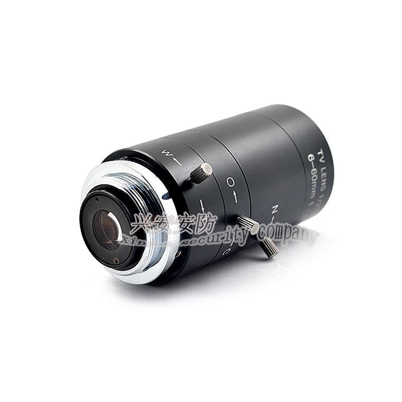 6-60mm手动变焦镜头 1/3寸CS接口光圈可调高清监控器材配件三可变