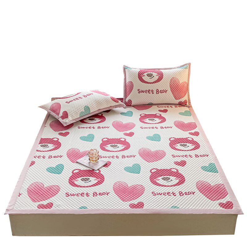 夏天2024新款a类母婴级冰豆豆凉席冰丝席三件套可机洗2米乘2米2席