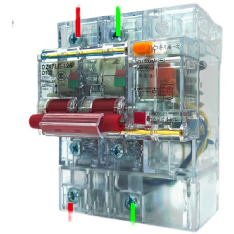 (品质行货)2P漏保单相三相空气开关断路器N100A透明漏电开关
