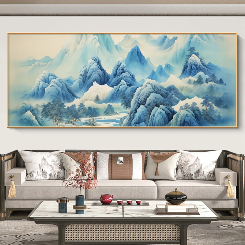 有山无水客厅装饰画n入户进门沙发背景墙挂画办公室大尺寸风景壁