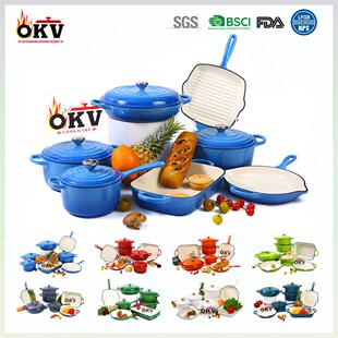 iron 珐琅锅铸铁锅通用炊具套装 组合Enamelled cast set cookware