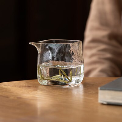 手抓加厚茶具公道杯玻茶高档功夫锤道耐高温分茶器璃海茶纹