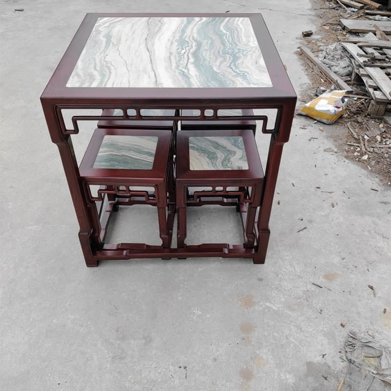 红木家具餐桌酸枝木小方桌简约实木八仙桌明式正方形一桌四椅组合