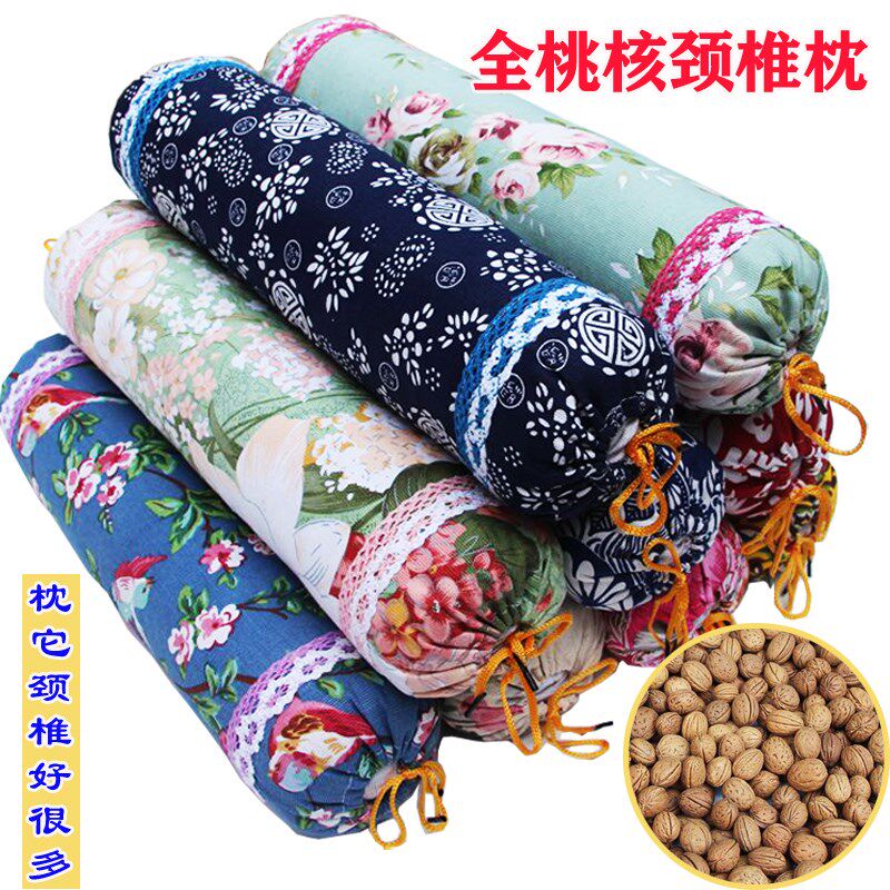 全桃核护颈椎枕单反弓矫正小桃胡枕头枕芯圆柱劲椎颈枕硬枕助睡眠