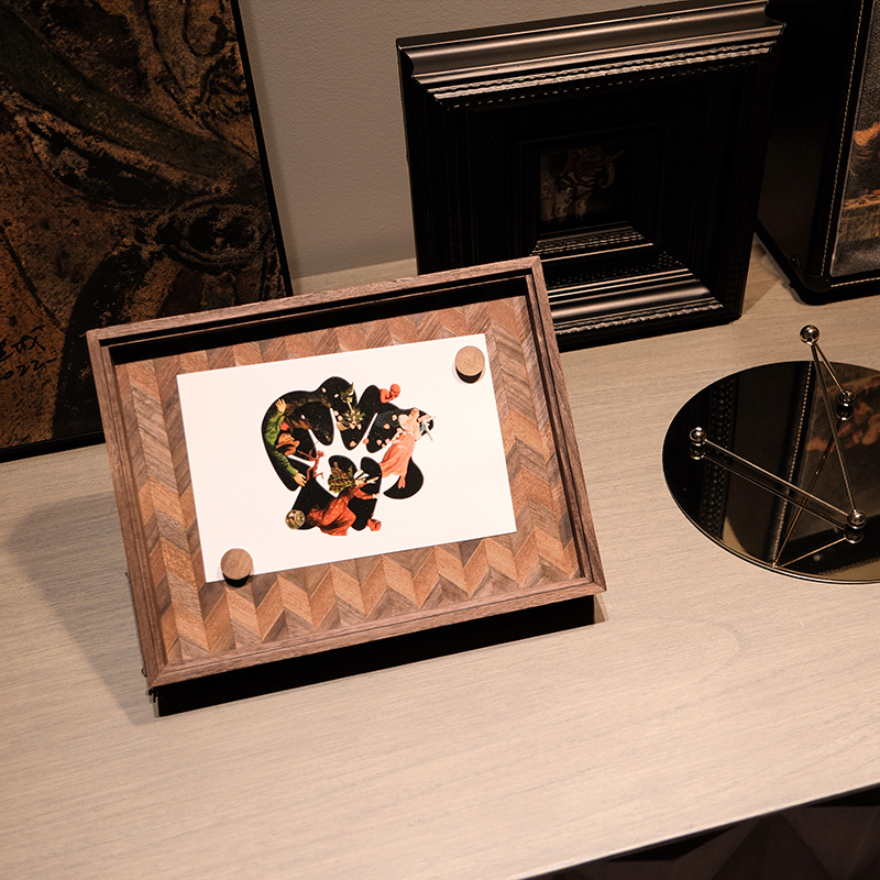 diy磁吸8寸摆台相框定制装裱画框实木展示框创意收纳照片框摆件