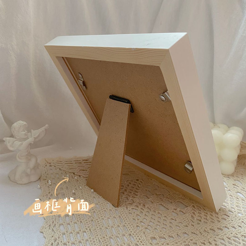 油画棒专用画g框10cm白色原木正方形相框摆台挂墙装裱玻璃实木框