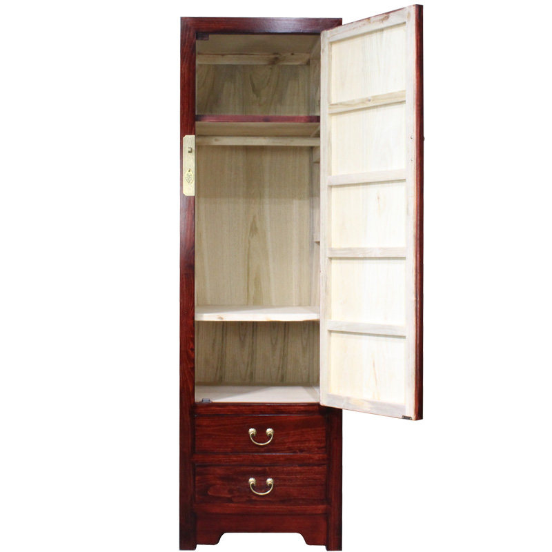 香樟木中式单门衣柜儿童衣橱实木收纳柜小户型卧室储物柜整体家具