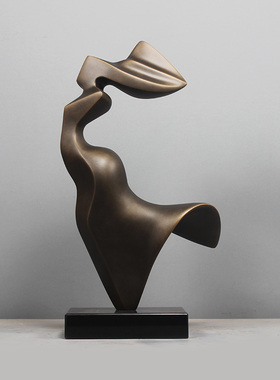 雕塑摆件抽象艺术轻奢摆设现代软装饰品玻璃纤维家居样品屋展示中