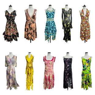 古着vintaggeL5法式吊带连衣裙女夏季度假长裙复古少女风印花裙