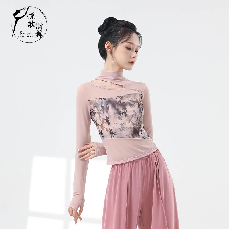 黑色舞蹈上衣网纱中国舞练功服夏现代舞演出服成人国风古典舞服装