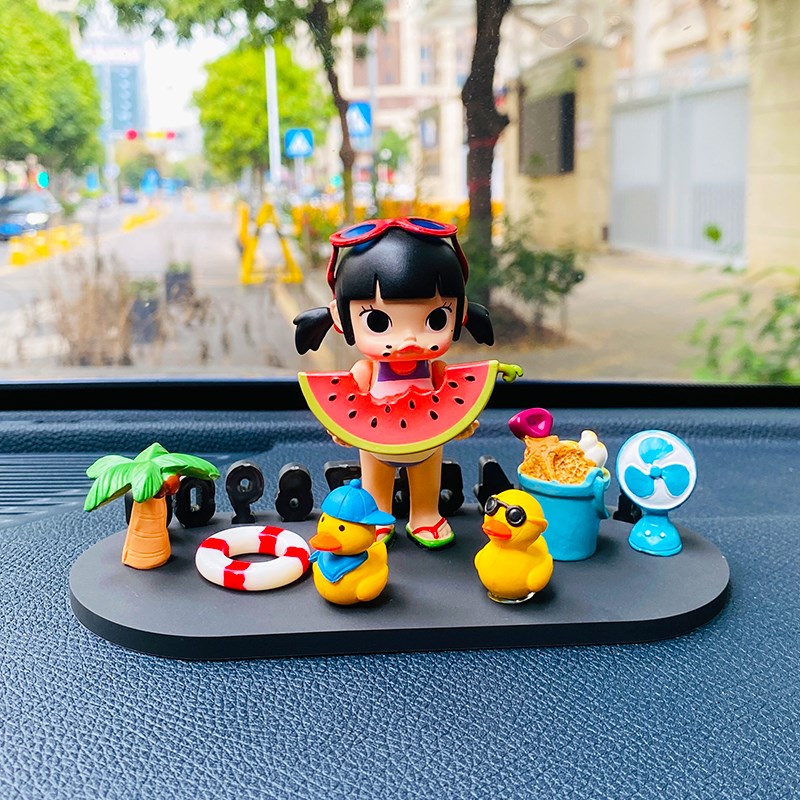 西瓜妹汽车临时停车挪车号码牌女生可爱创意个S性车内装饰品摆件