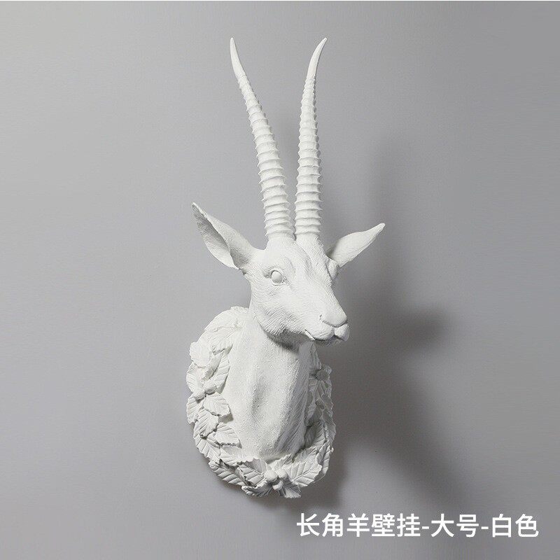 欧式创意家居动物头树脂工艺品摆件壁挂 酒吧墙面挂钩装饰礼品