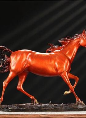 志在千里黄铜马摆件马到成功老板董事长办公室桌面玄关装饰礼品