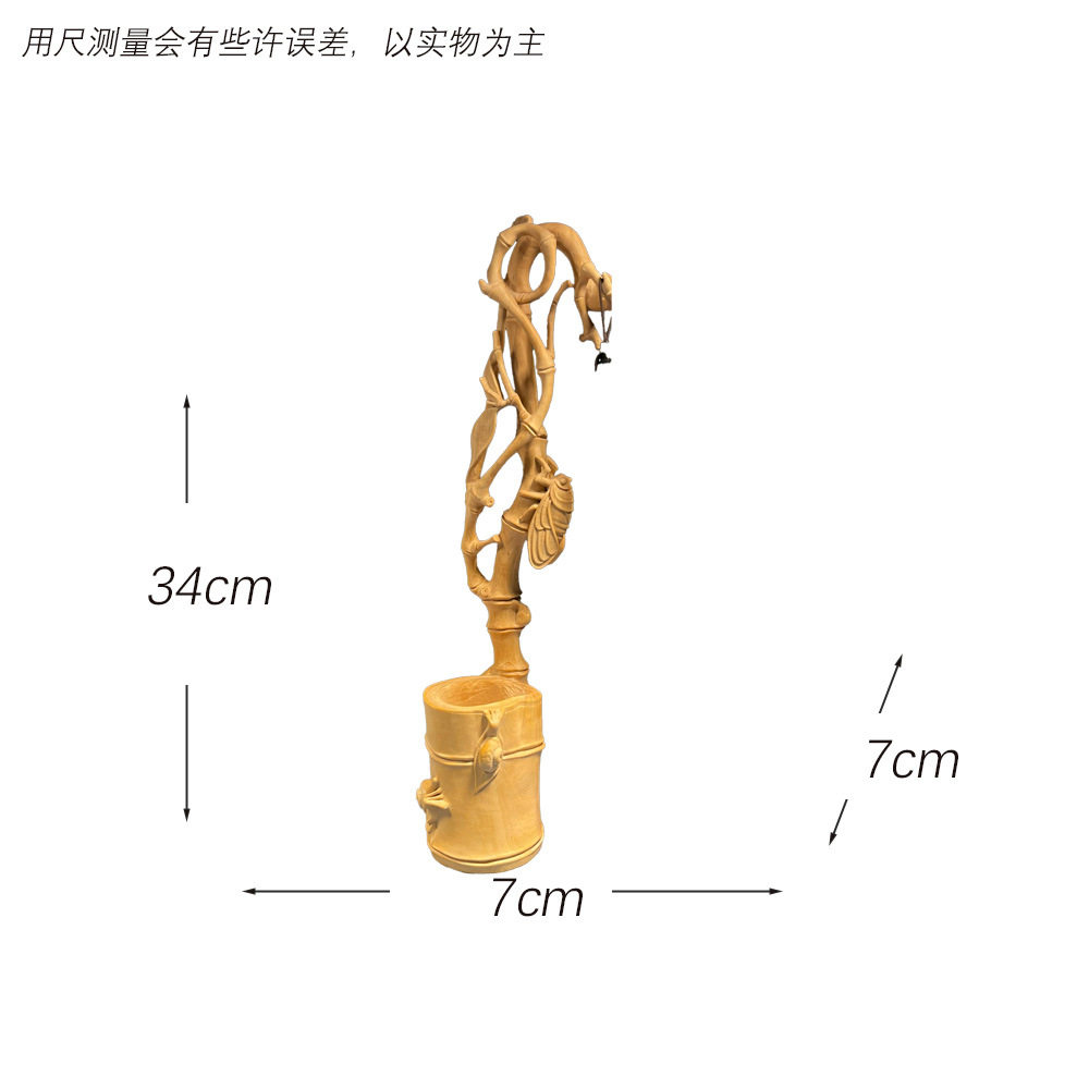 木雕黄杨木手工经典创意竹节笔筒家居中式桌面装饰木质工艺品摆件