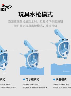 浮潜游泳呼吸管面罩可童泳镜防雾儿镜吸面呼水镜鼻子防进水全干式