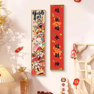 玄关挂画2023新款入门装饰画五路财神爷客厅入户家里走廊过道壁画