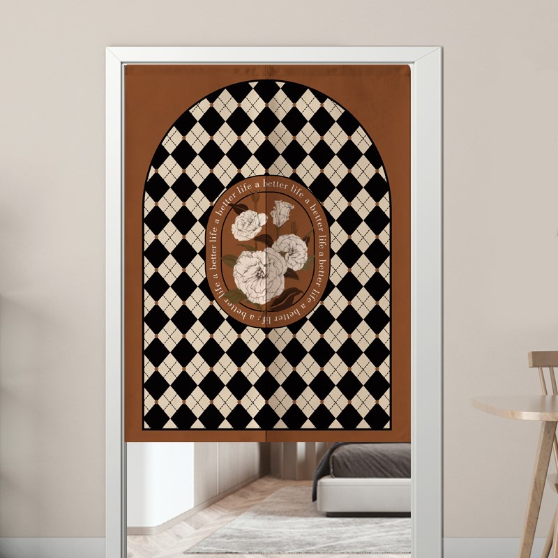 棉麻门帘隔断帘小清新卧室书房网红半帘厨房玄关创X意遮挡帘定制