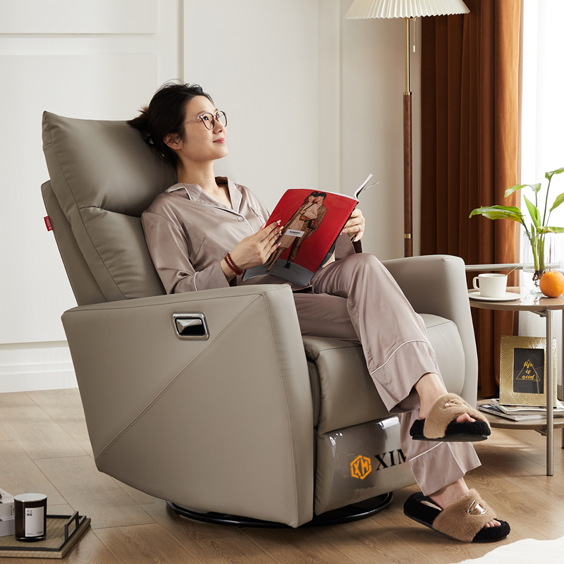 西牧家具真皮电动多功能沙发单人摇椅G客厅轻奢头等沙发舱懒人躺