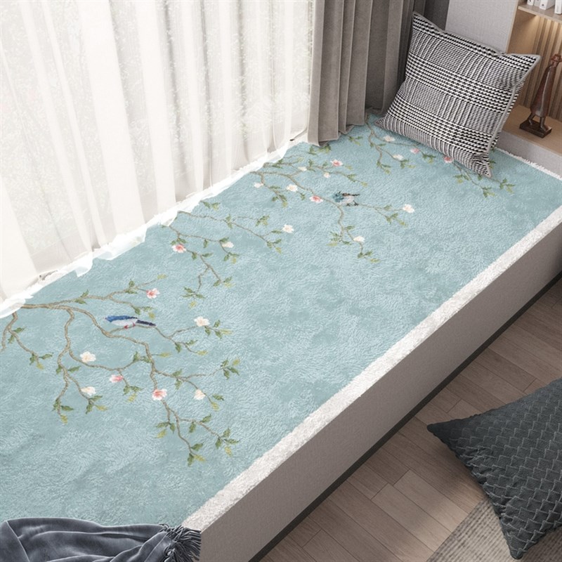 新中式轻奢 韩式飘窗垫窗台垫网红毛绒四季N通用薄款阳台垫防滑定