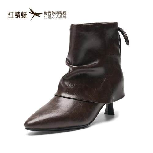 红蜻蜓正品商场同款女时装靴细跟